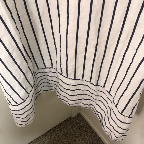 Terzo Millenio 100% linen stripe spaghetti strap maxi dress - Picture 8 of 10